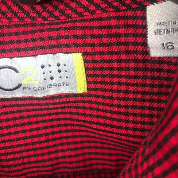 Gingham checked patterned collared dress shirt 16 - Picture 3 of 4